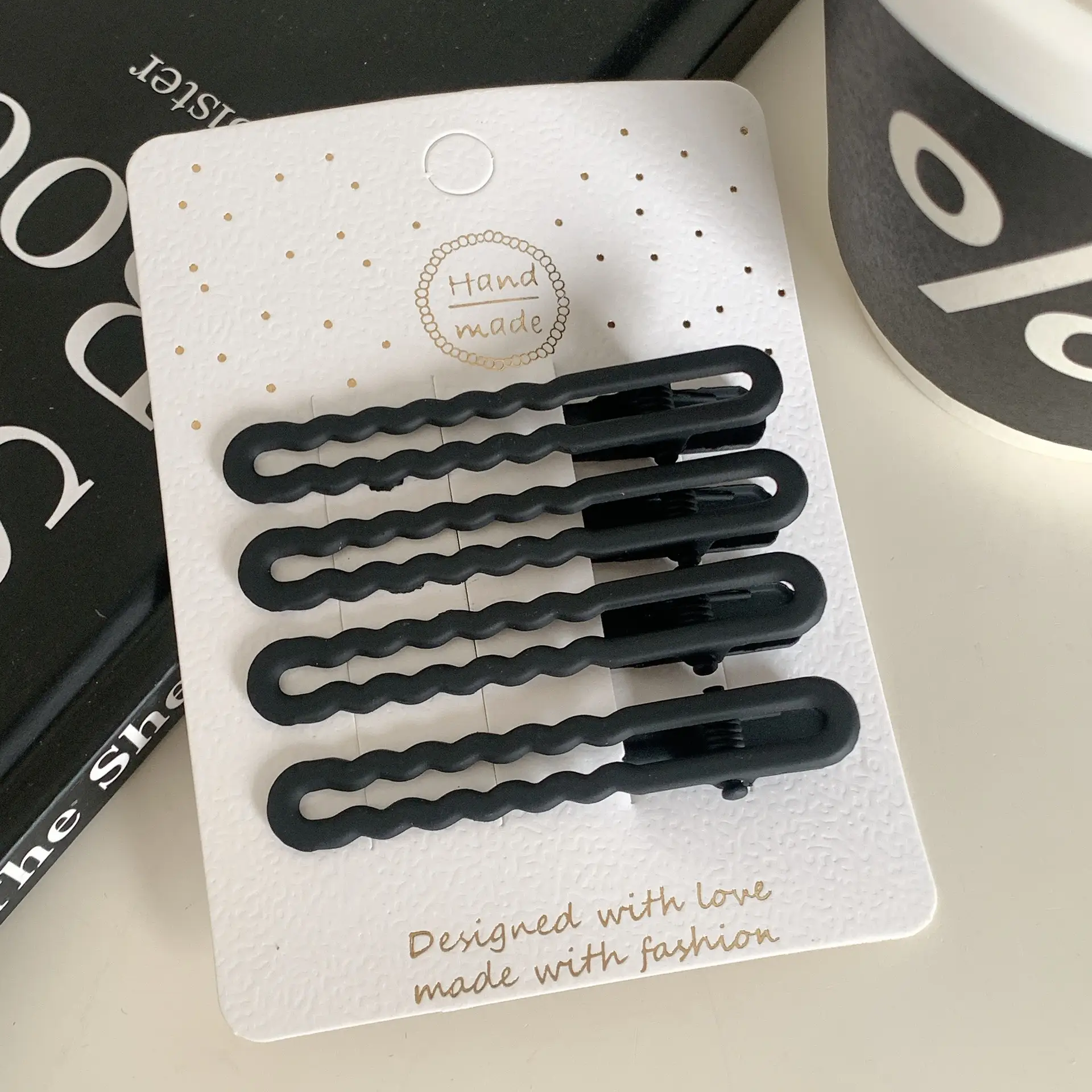 Black Metal Hairpins for Women's Headwear Clips