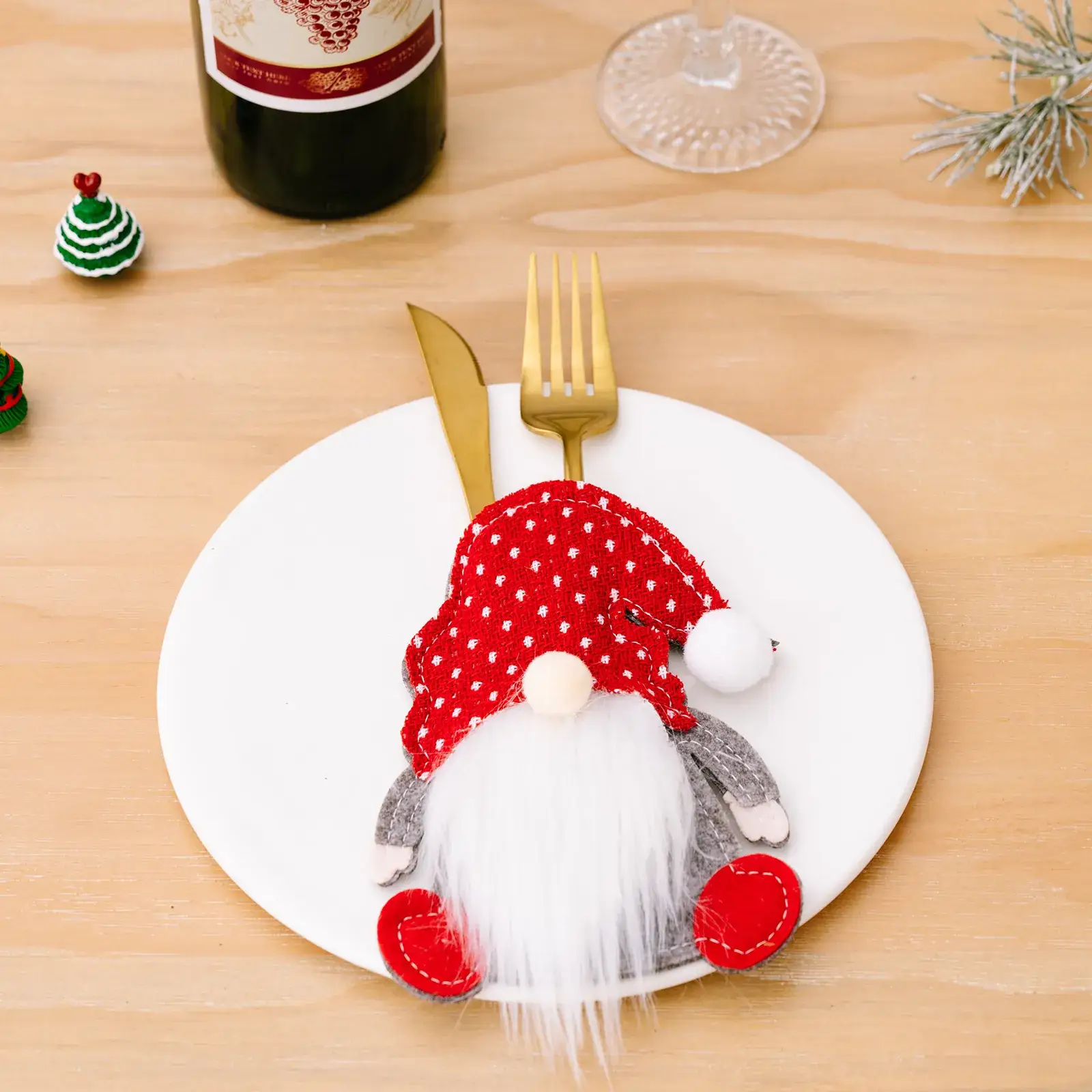 Cross-Border Christmas Gnome Cutlery Set Rudolph Tableware - Image 2