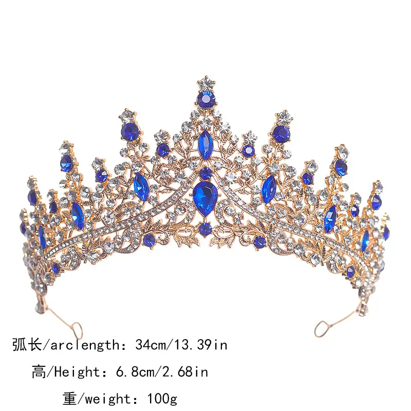 European American Retro Round Bridal Crown Tiara with Amazon Pearl Diamond - Image 23