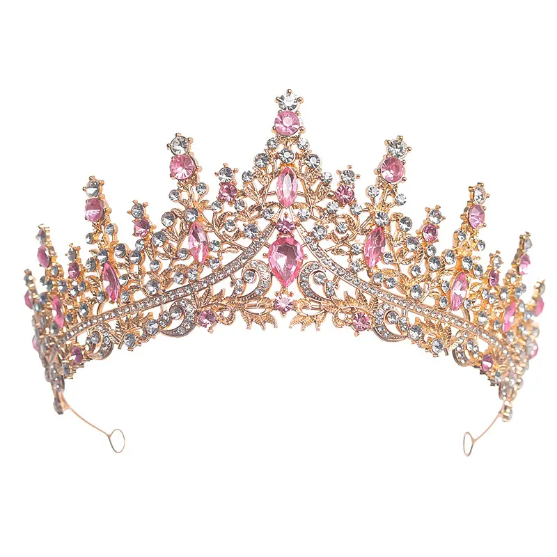 European American Retro Round Bridal Crown Tiara with Amazon Pearl Diamond — feature 4