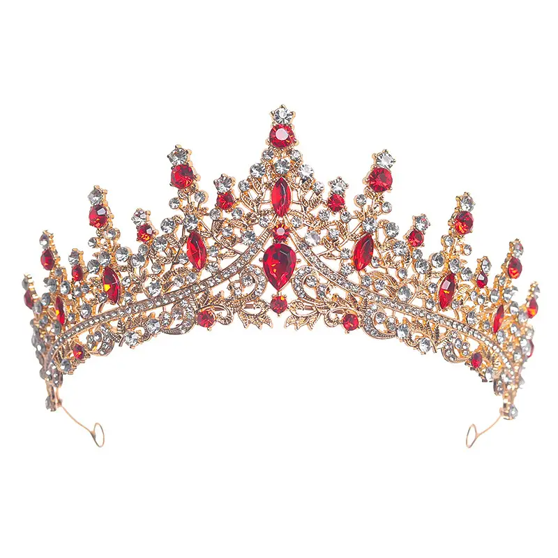 European American Retro Round Bridal Crown Tiara with Amazon Pearl Diamond — feature 5