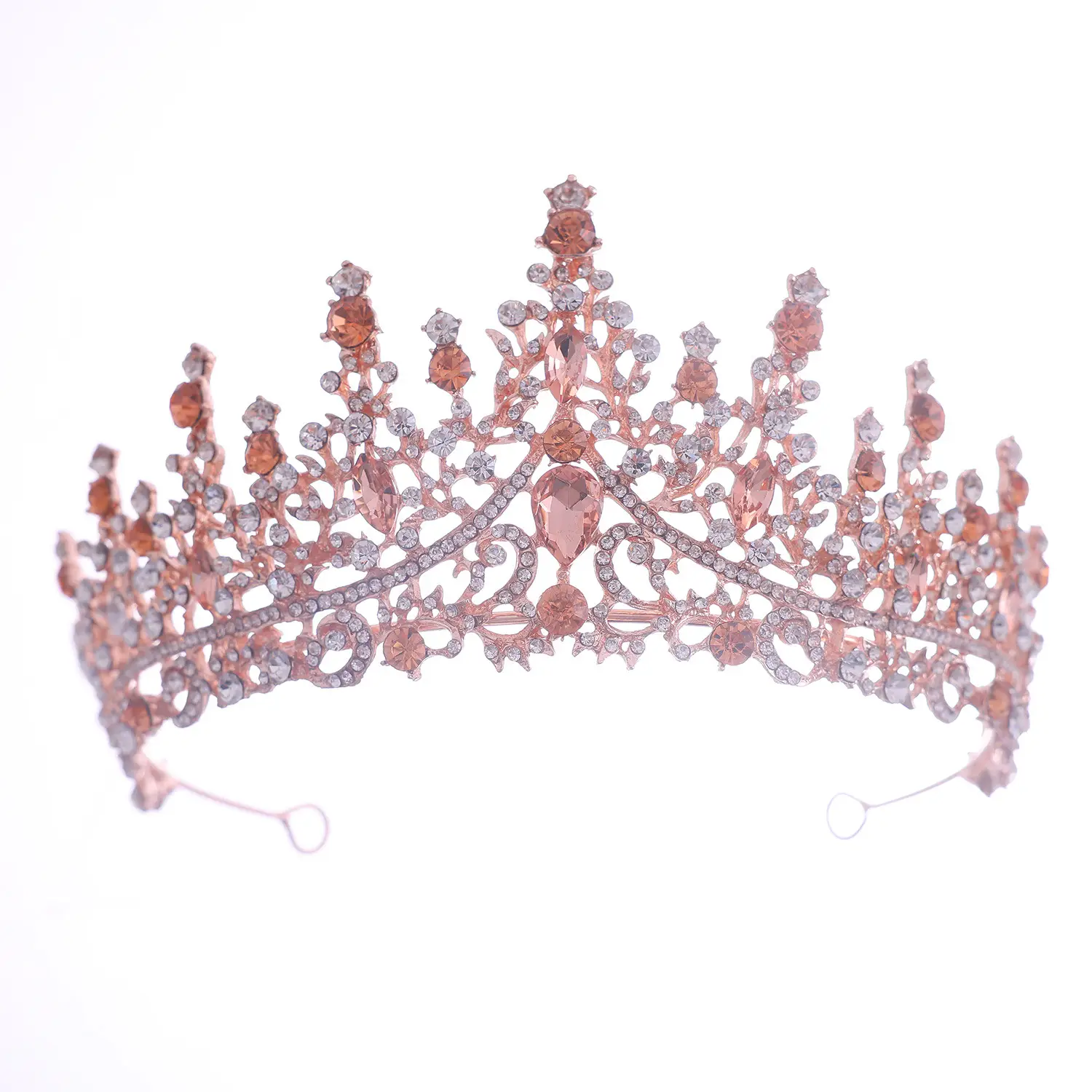 European American Retro Round Bridal Crown Tiara with Amazon Pearl Diamond - Image 10