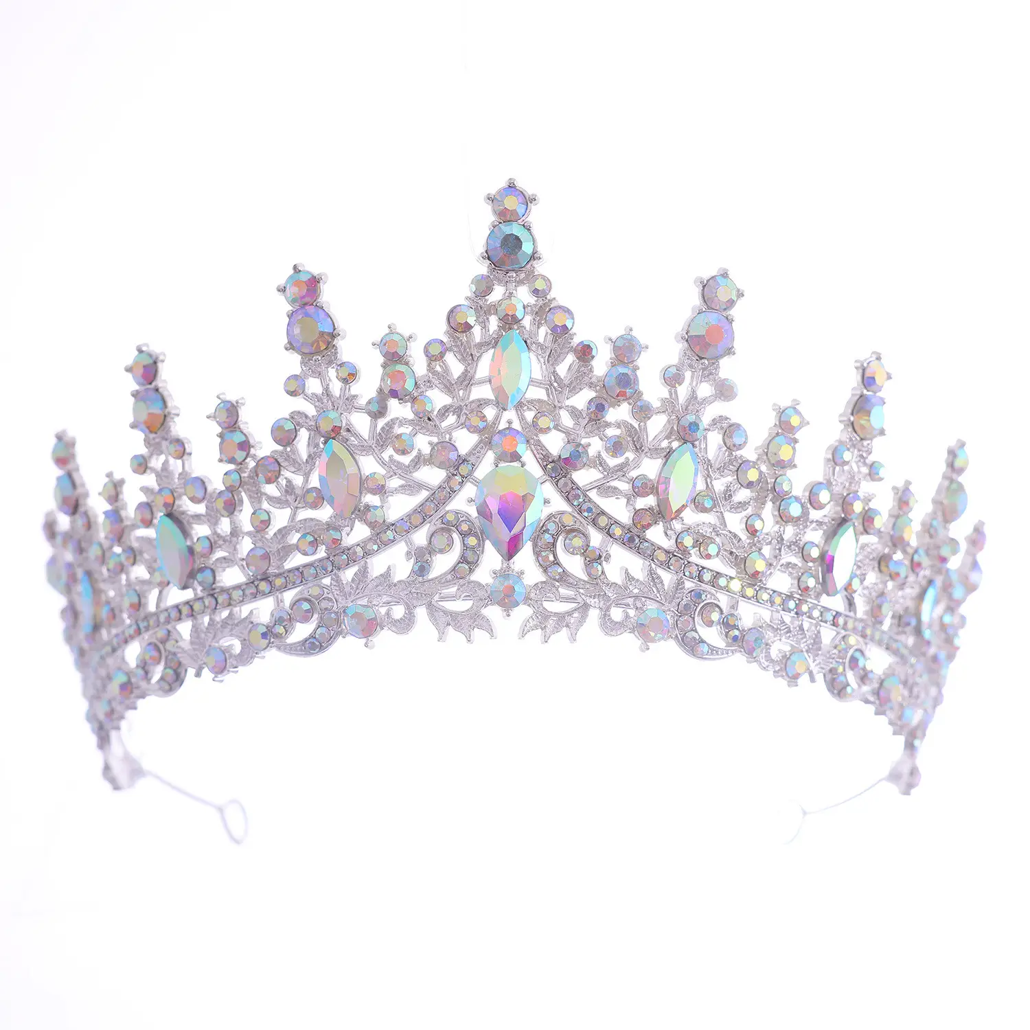 European American Retro Round Bridal Crown Tiara with Amazon Pearl Diamond - Image 12