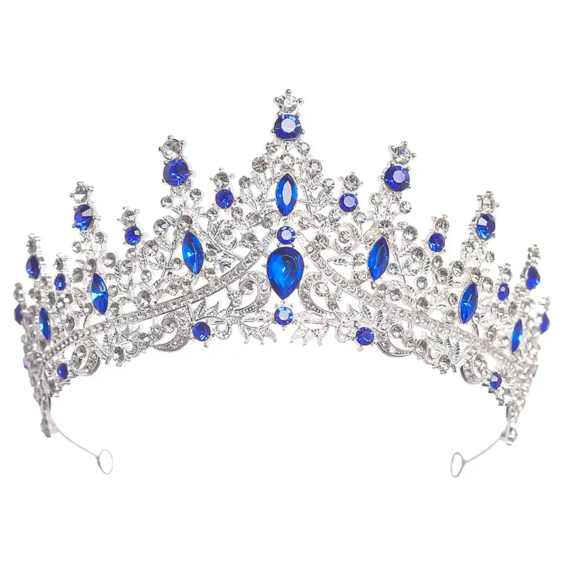European American Retro Round Bridal Crown Tiara with Amazon Pearl Diamond - Image 13