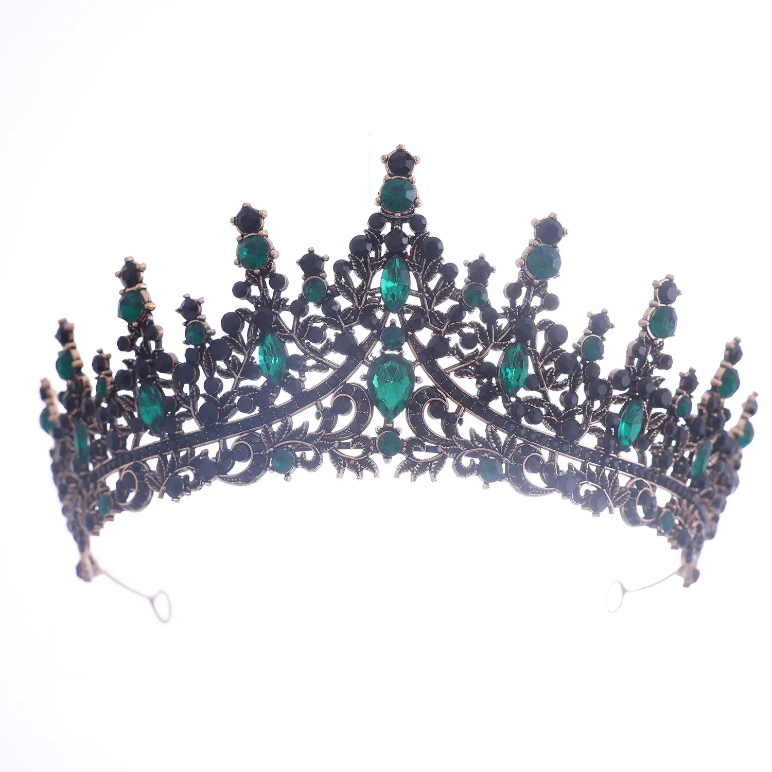 European American Retro Round Bridal Crown Tiara with Amazon Pearl Diamond - Image 21