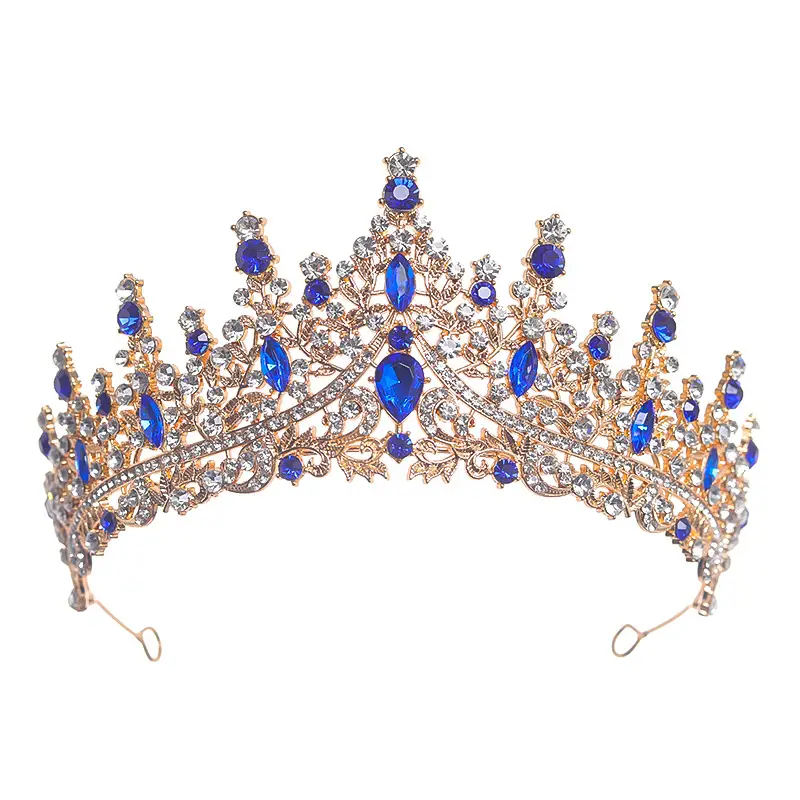 European American Retro Round Bridal Crown Tiara with Amazon Pearl Diamond - Image 3