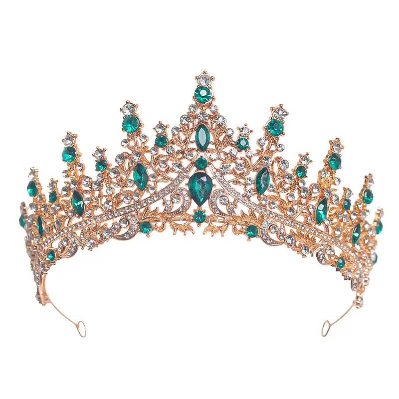 European American Retro Round Bridal Crown Tiara with Amazon Pearl Diamond - Image 7
