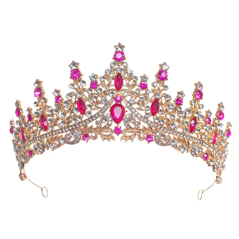 European American Retro Round Bridal Crown Tiara with Amazon Pearl Diamond - Image 8