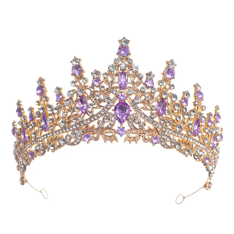 European American Retro Round Bridal Crown Tiara with Amazon Pearl Diamond - Image 9
