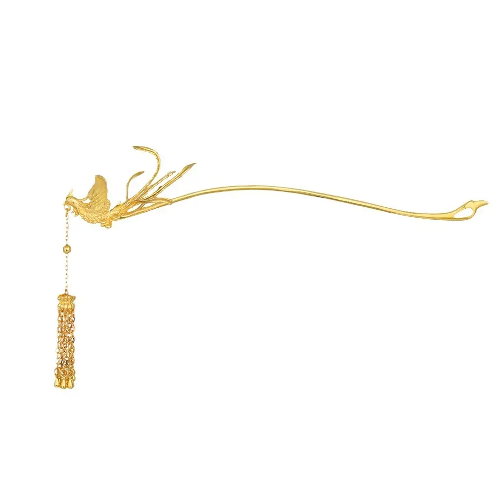 Three-Gold Phoenix Hairpin for Weddings & Gifting - Image 6
