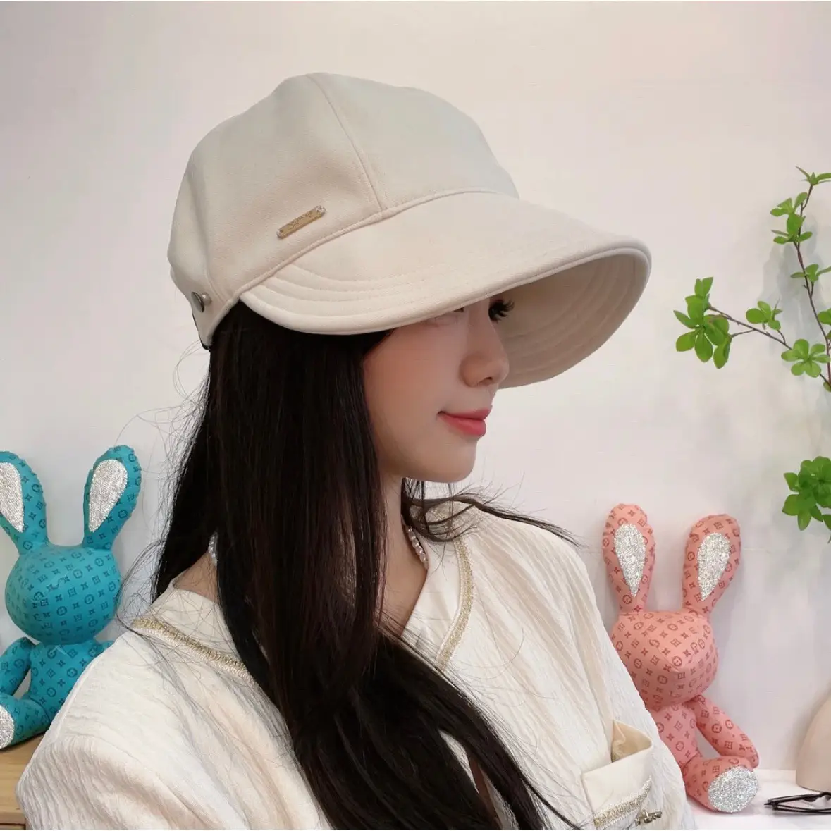 Women Retro Duck Cap Face Mask Autumn Winter Warm Korean Style - Image 7