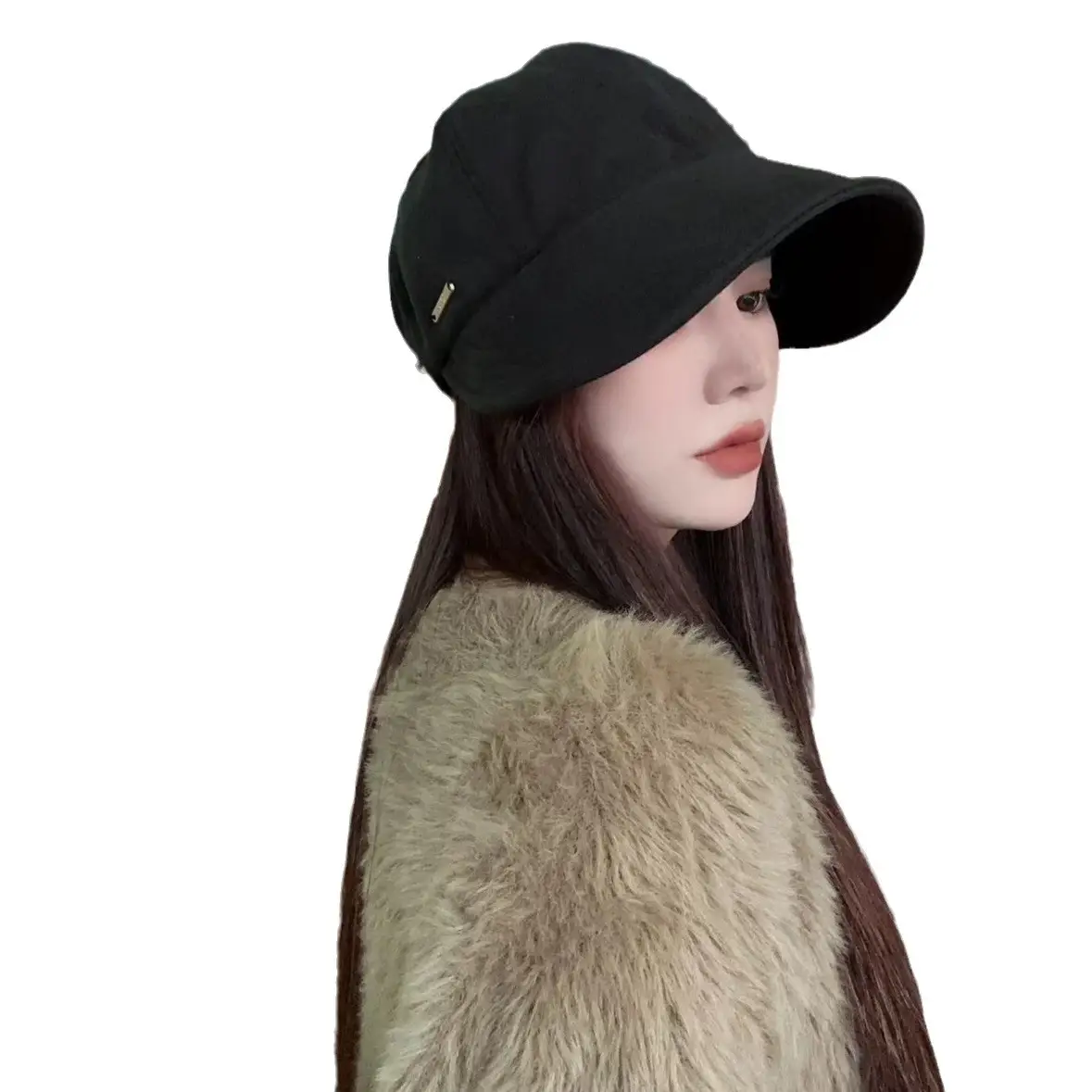 Women Retro Duck Cap Face Mask Autumn Winter Warm Korean Style - Image 9