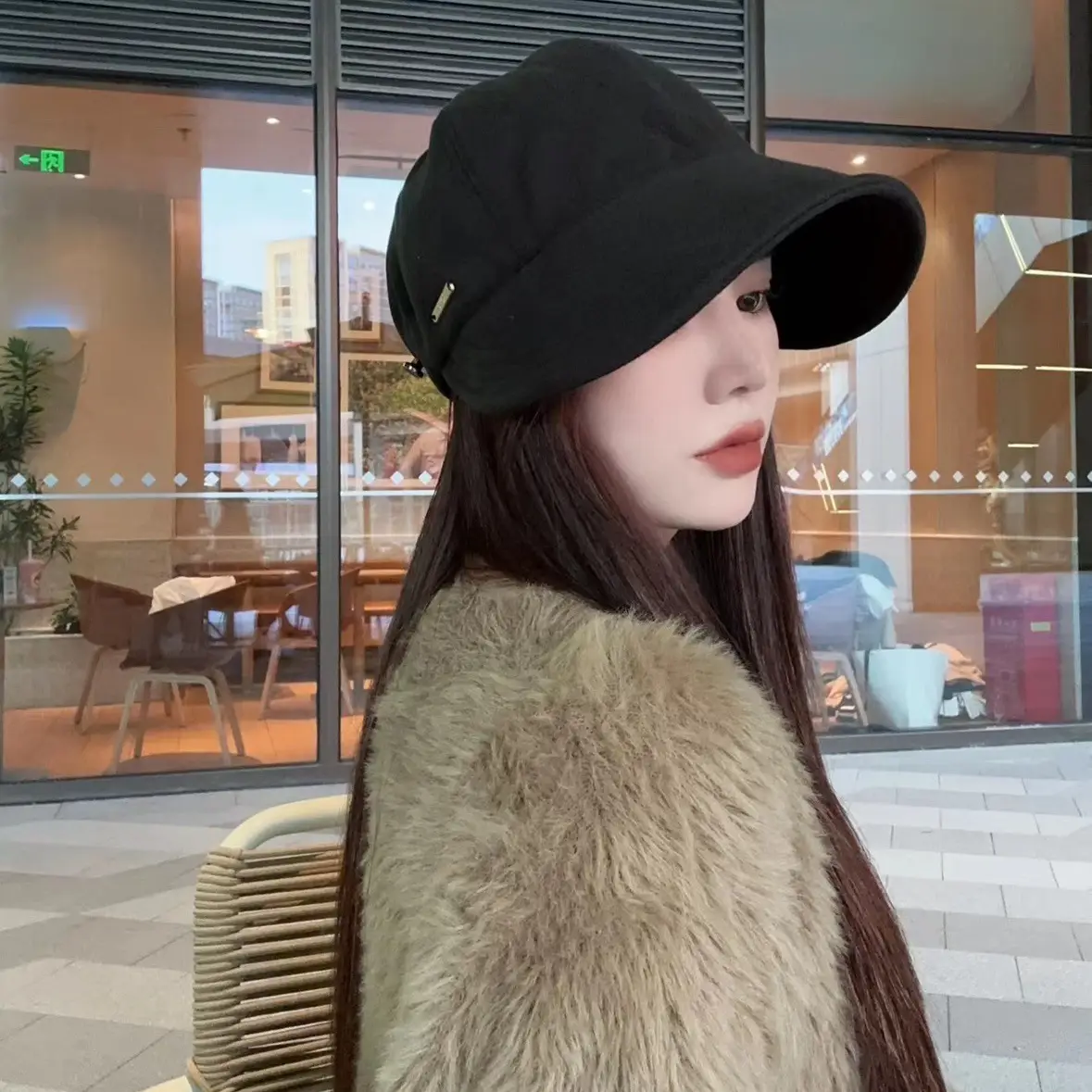Women Retro Duck Cap Face Mask Autumn Winter Warm Korean Style — feature 17