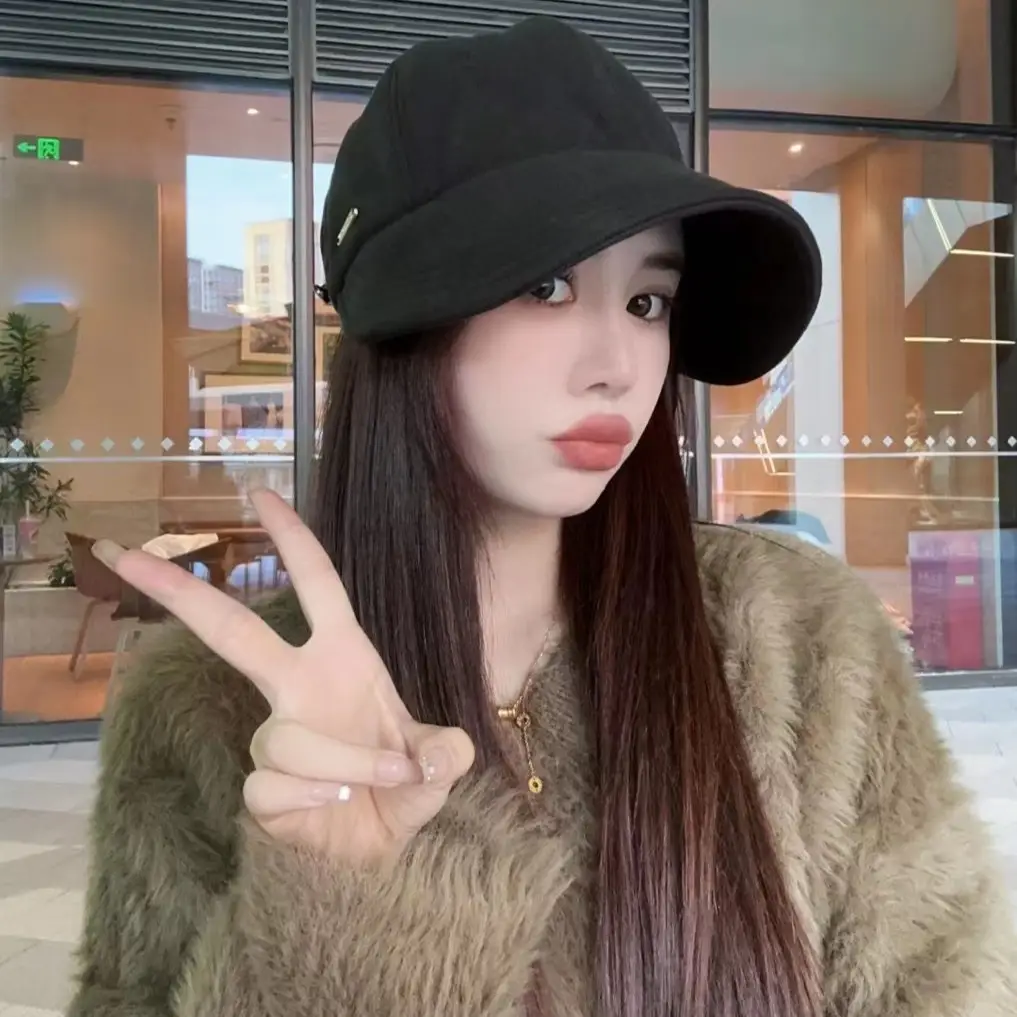 Women Retro Duck Cap Face Mask Autumn Winter Warm Korean Style — feature 20