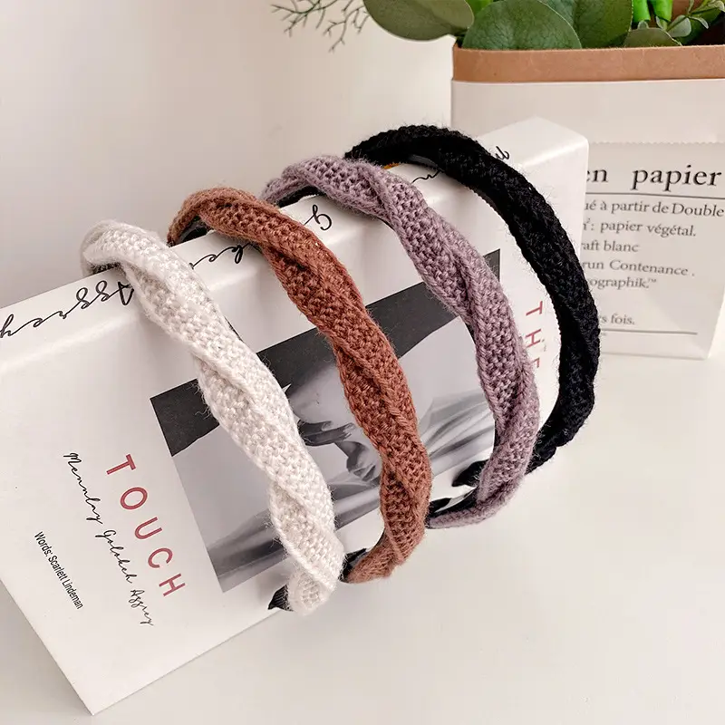 Wool Twist Headband Brown Toothed Winter Hair Accessory - Image 6