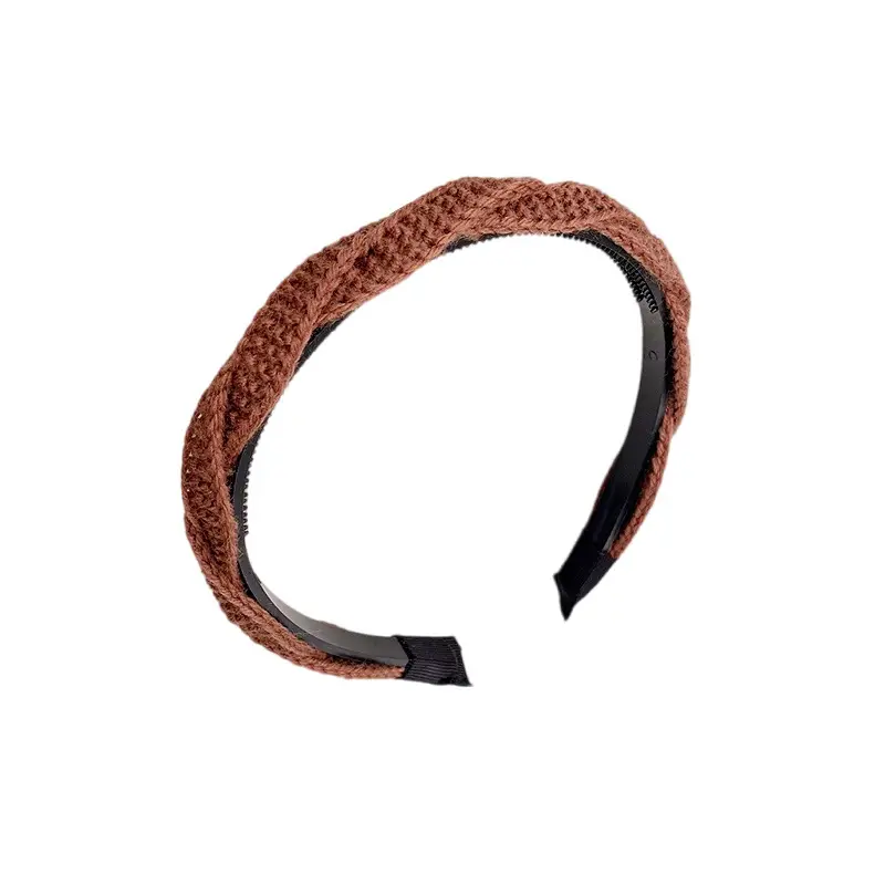 Wool Twist Headband Brown Toothed Winter Hair Accessory - Image 8