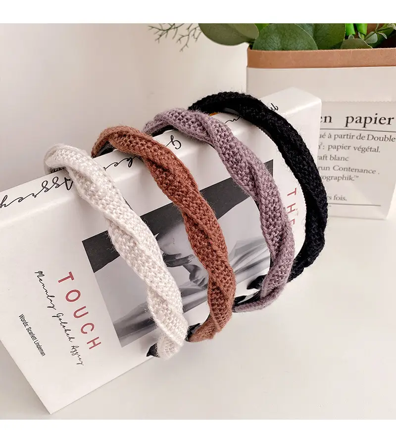 Wool Twist Headband Brown Toothed Winter Hair Accessory — feature 28