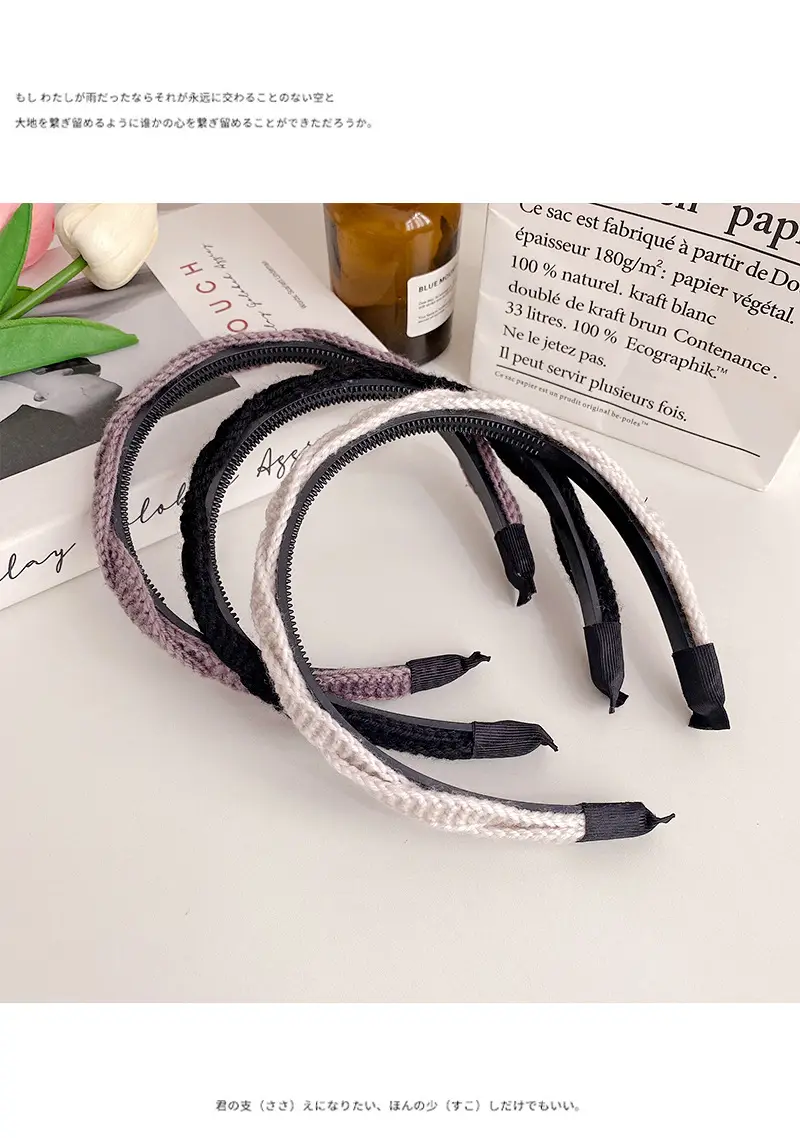Wool Twist Headband Brown Toothed Winter Hair Accessory — feature 29