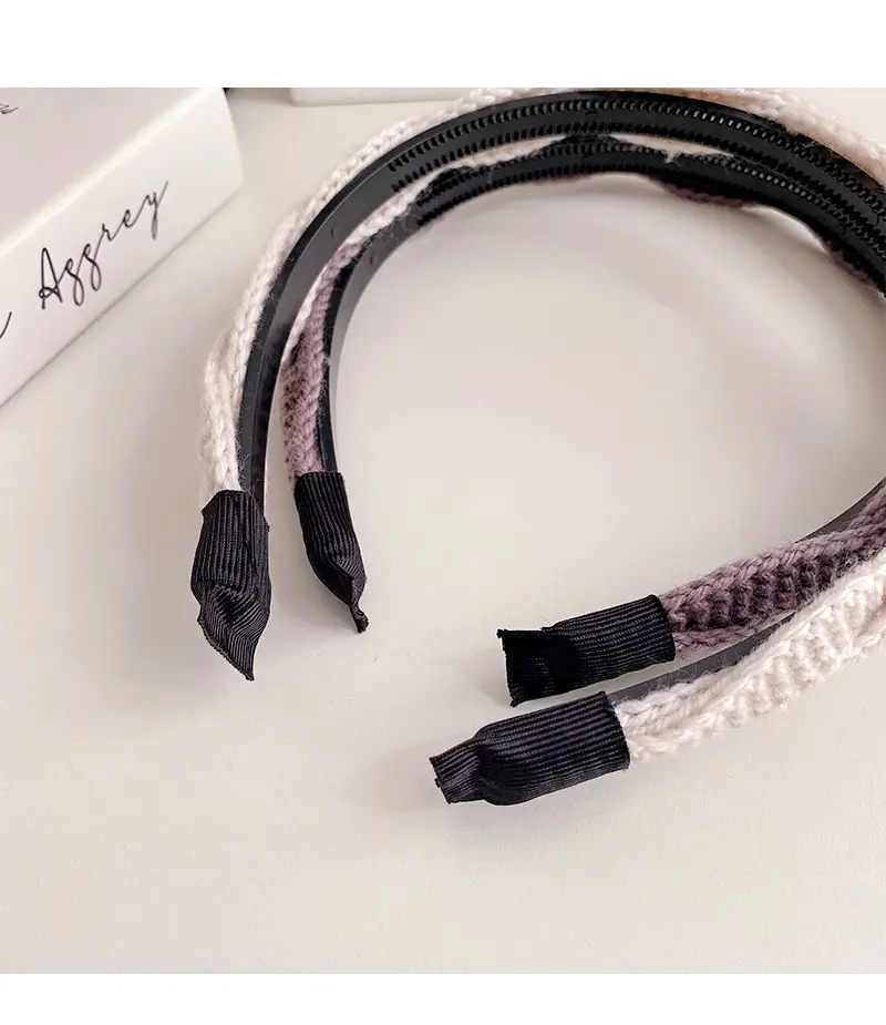 Wool Twist Headband Brown Toothed Winter Hair Accessory — feature 30