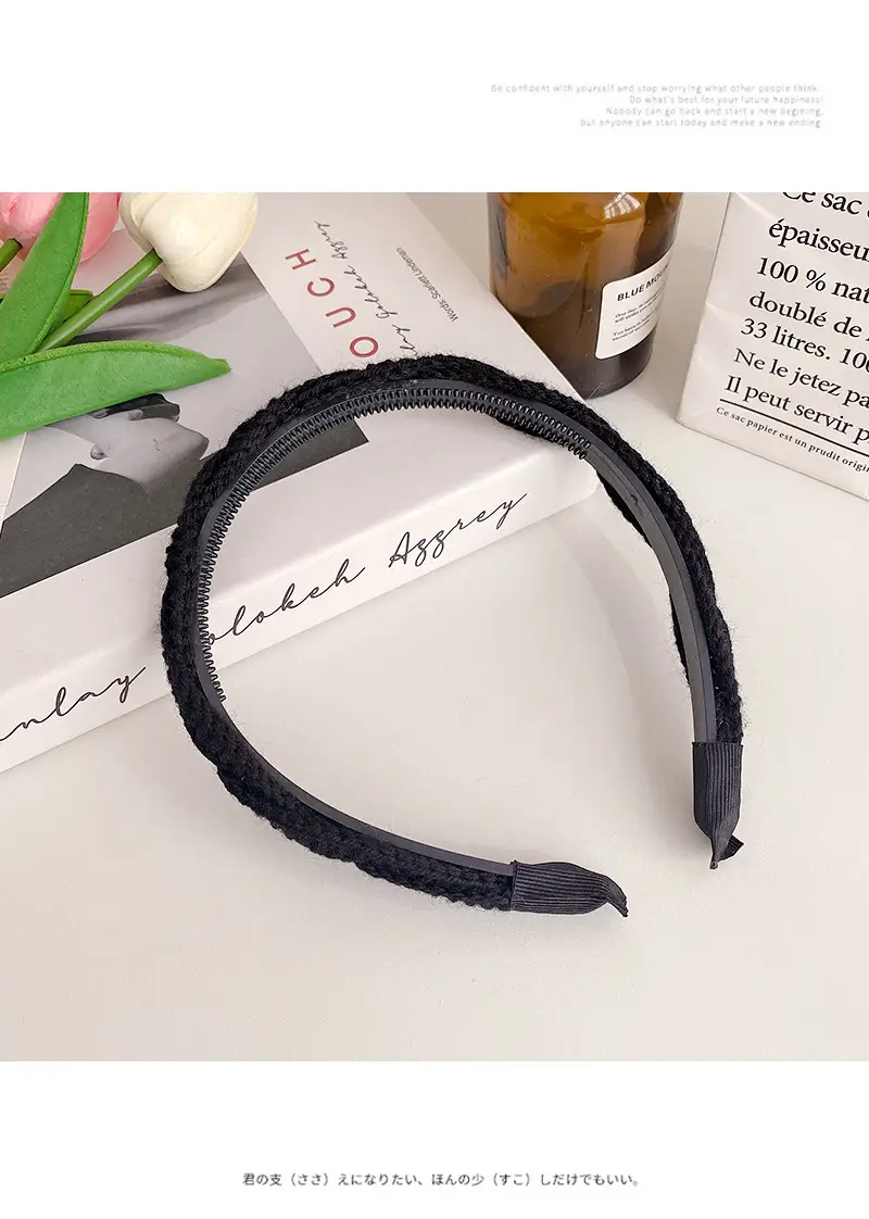 Wool Twist Headband Brown Toothed Winter Hair Accessory — feature 33