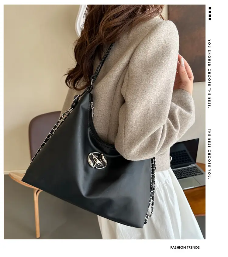 White Leather Shoulder Bag with Logo — feature 1