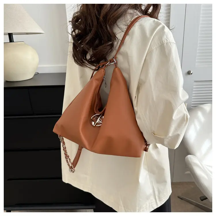 White Leather Shoulder Bag with Logo — feature 14