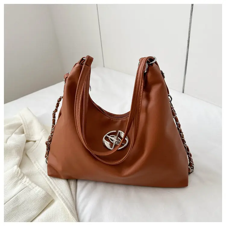 White Leather Shoulder Bag with Logo — feature 21