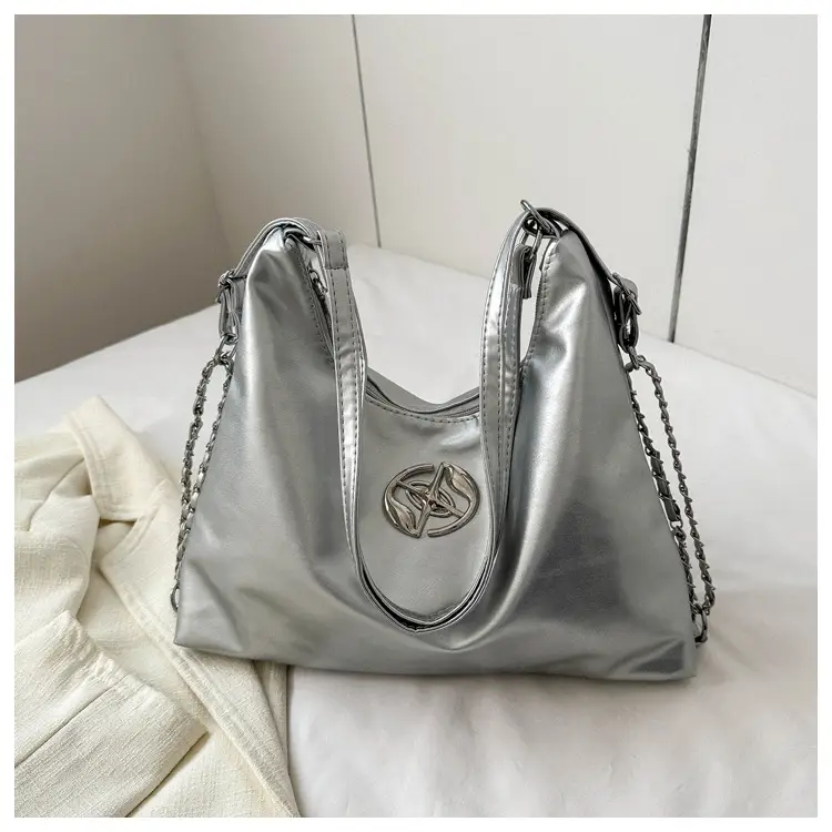 White Leather Shoulder Bag with Logo — feature 23