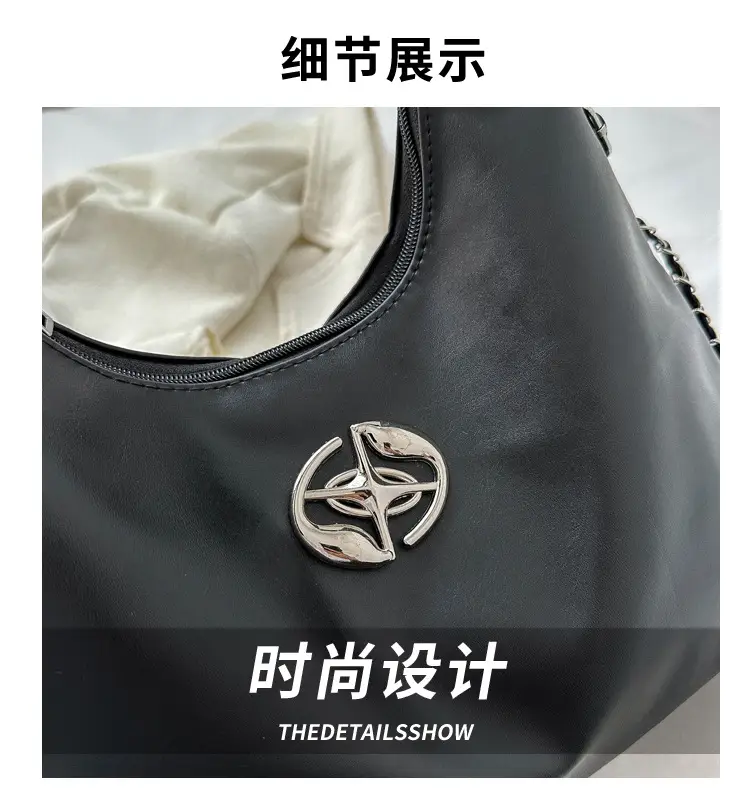 White Leather Shoulder Bag with Logo — feature 3