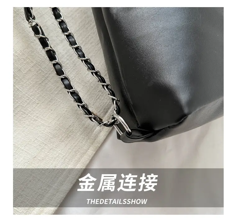 White Leather Shoulder Bag with Logo — feature 4