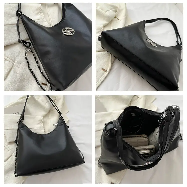 White Leather Shoulder Bag with Logo — feature 8