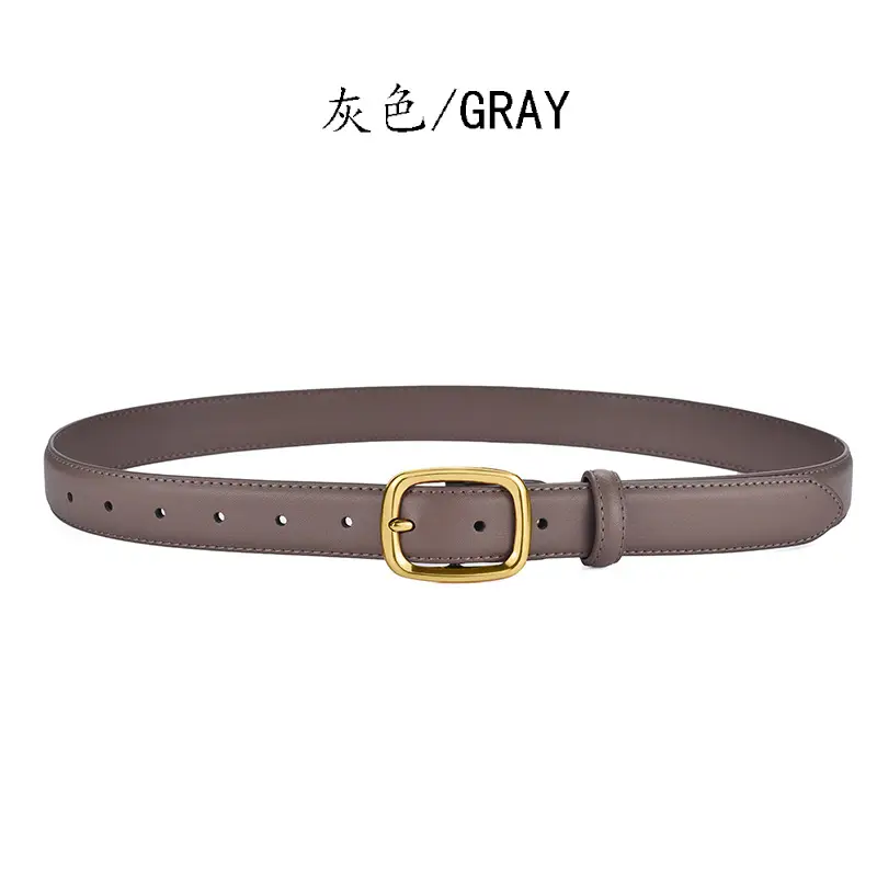 Women's Black Pin Buckle Genuine Leather Belt - Image 3