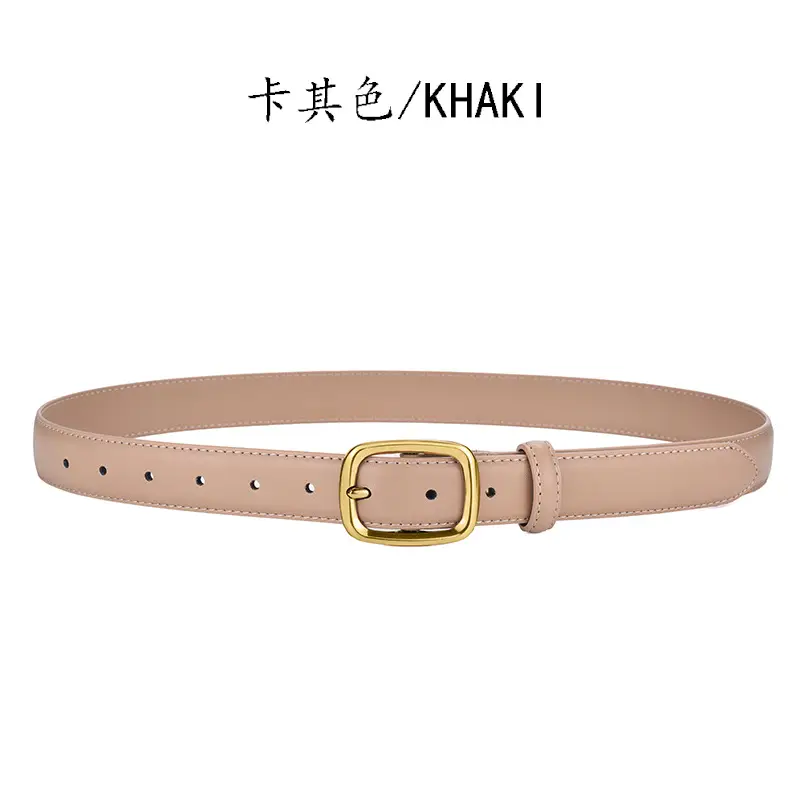 Women's Black Pin Buckle Genuine Leather Belt - Image 4