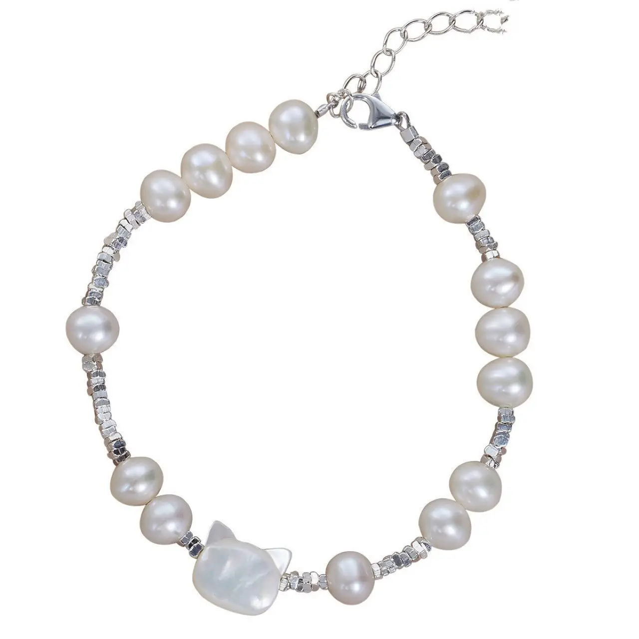 Cute Cat Pearl Bracelet for Women