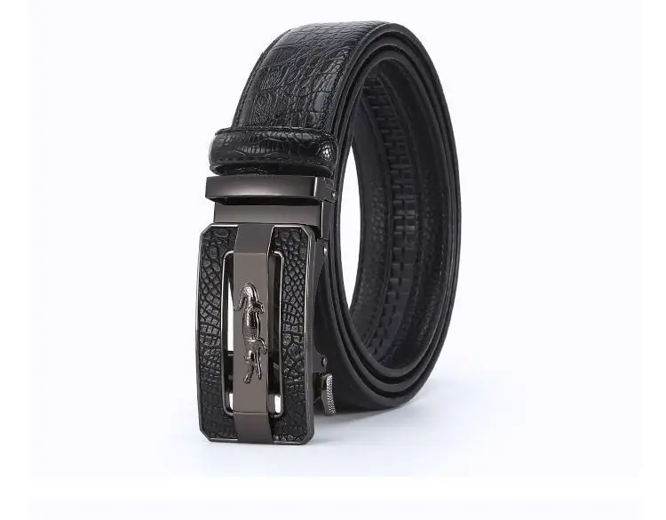 Men's Brown Croc Belt with Gold Buckle — feature 10
