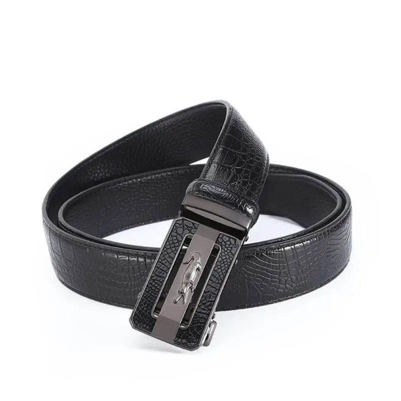 Men's Brown Croc Belt with Gold Buckle — feature 13