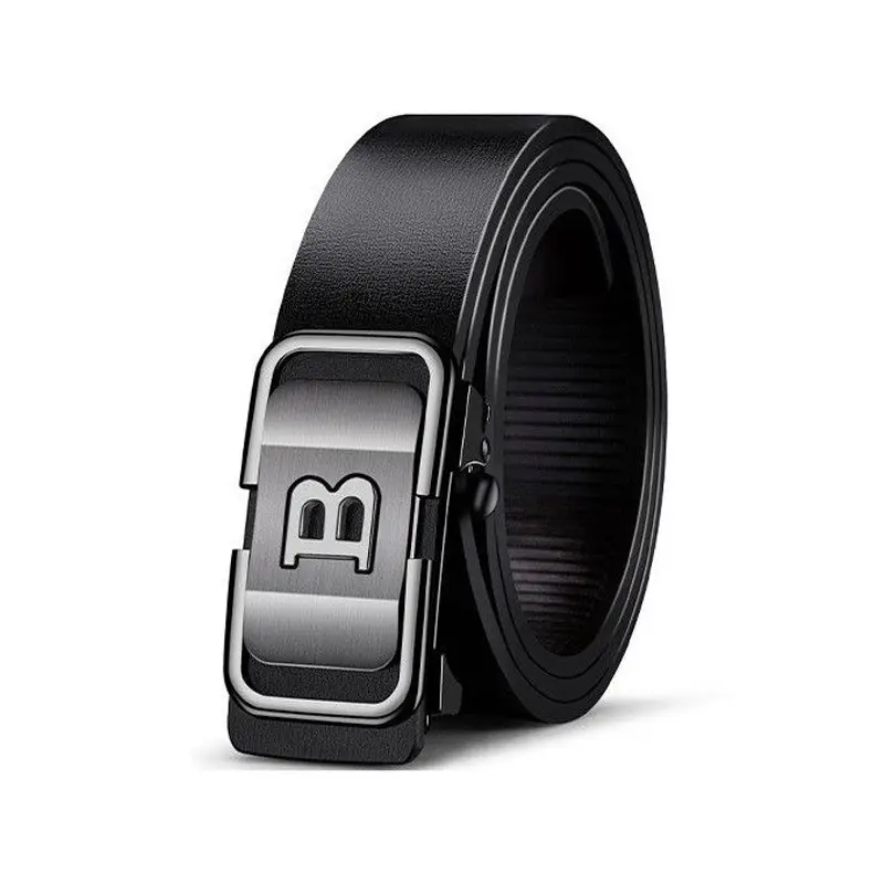 B Letter Belt Men's Genuine Leather Automatic Buckle Pants - Image 5