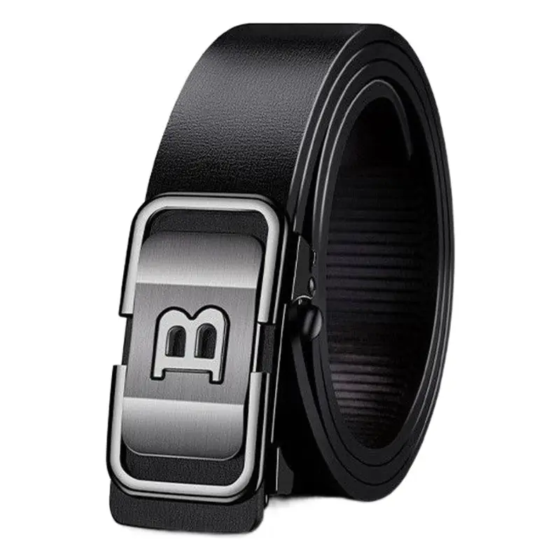 B Letter Belt Men's Genuine Leather Automatic Buckle Pants