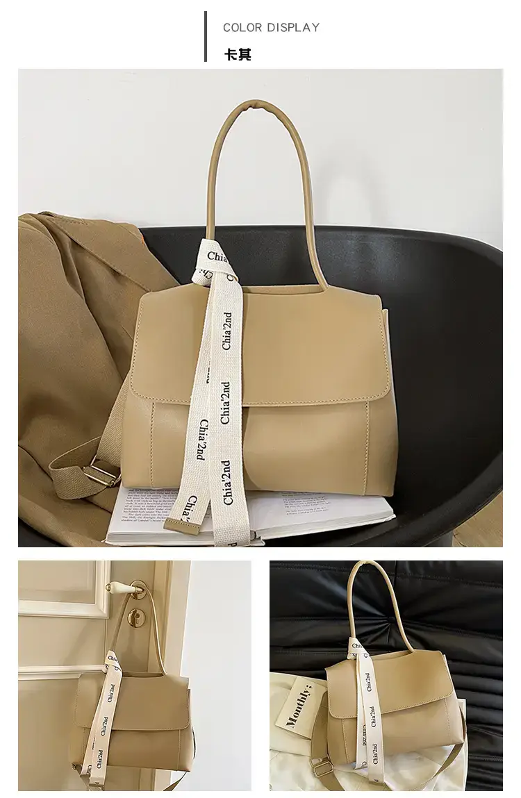 Women's Light Green Textured Shoulder Crossbody Tote Bag — feature 13