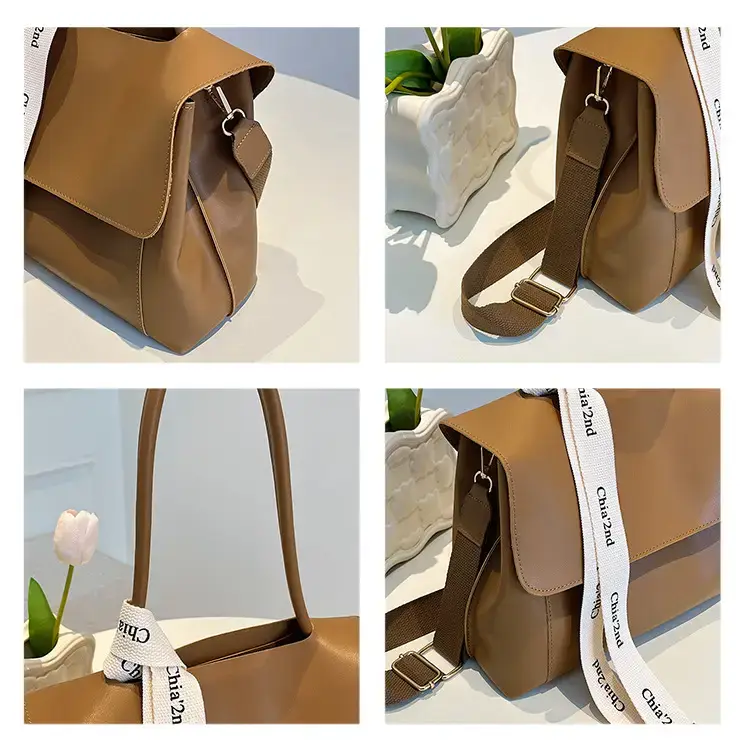 Women's Light Green Textured Shoulder Crossbody Tote Bag — feature 15