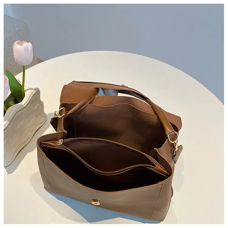 Women's Light Green Textured Shoulder Crossbody Tote Bag — feature 25