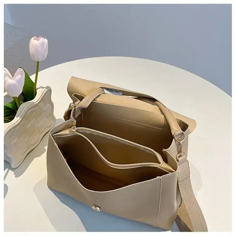 Women's Light Green Textured Shoulder Crossbody Tote Bag — feature 26