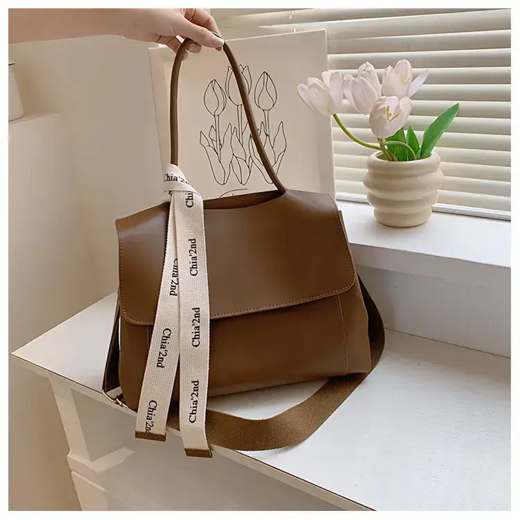Women's Light Green Textured Shoulder Crossbody Tote Bag — feature 32