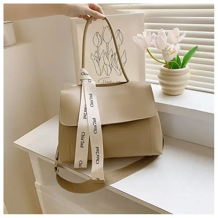 Women's Light Green Textured Shoulder Crossbody Tote Bag — feature 33