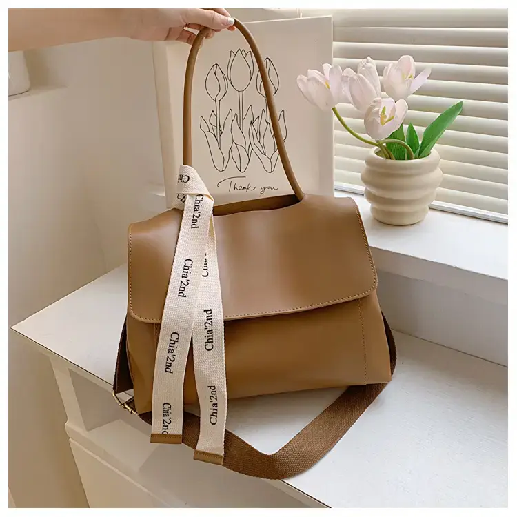 Women's Light Green Textured Shoulder Crossbody Tote Bag — feature 37