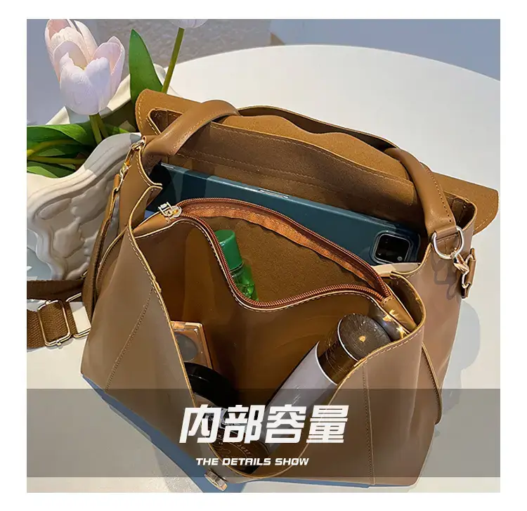 Women's Light Green Textured Shoulder Crossbody Tote Bag — feature 7