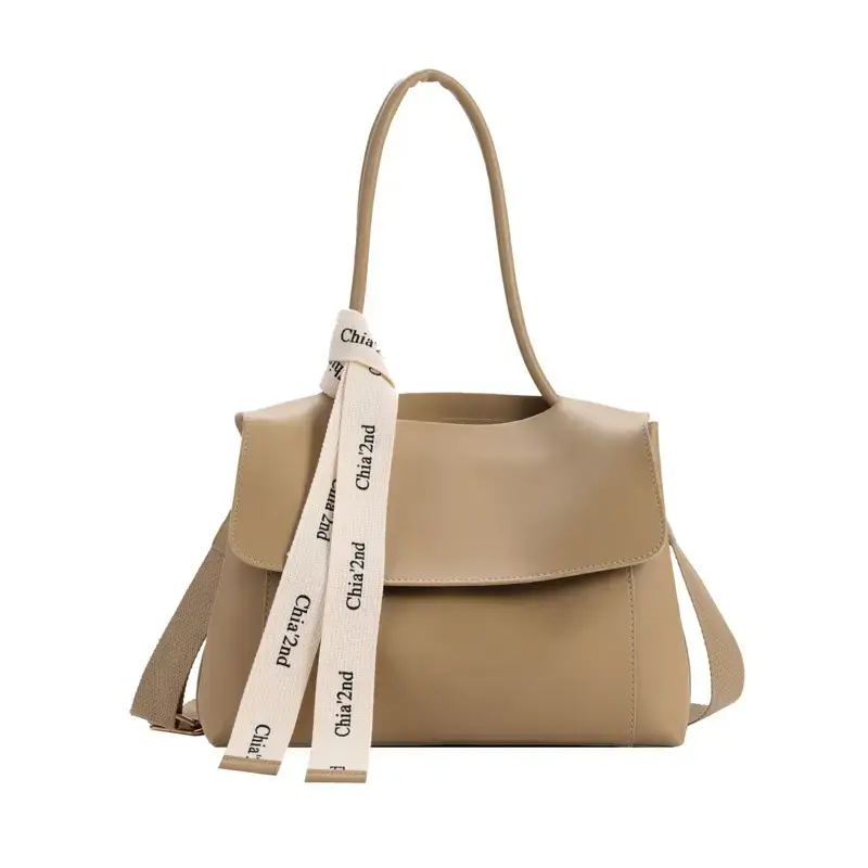 Women's Light Green Textured Shoulder Crossbody Tote Bag - Image 2