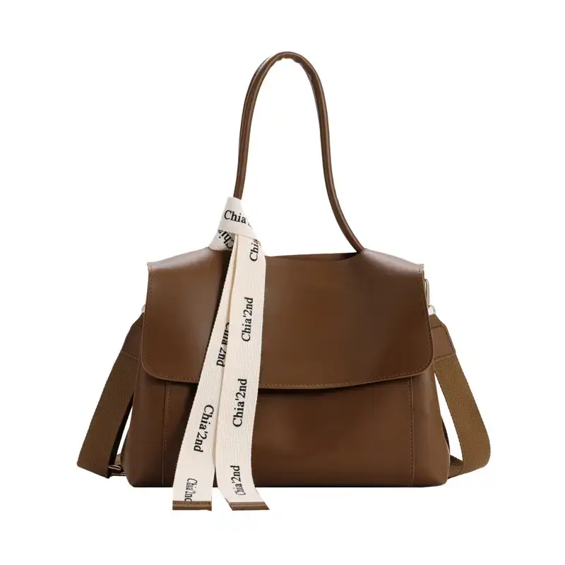 Women's Light Green Textured Shoulder Crossbody Tote Bag - Image 3