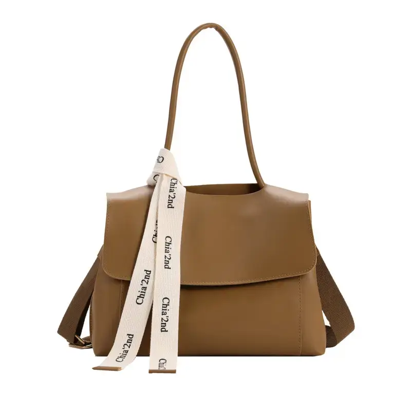 Women's Light Green Textured Shoulder Crossbody Tote Bag - Image 5