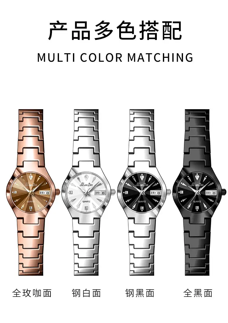 Tungsten Steel Women's Quartz Watch Black — feature 7